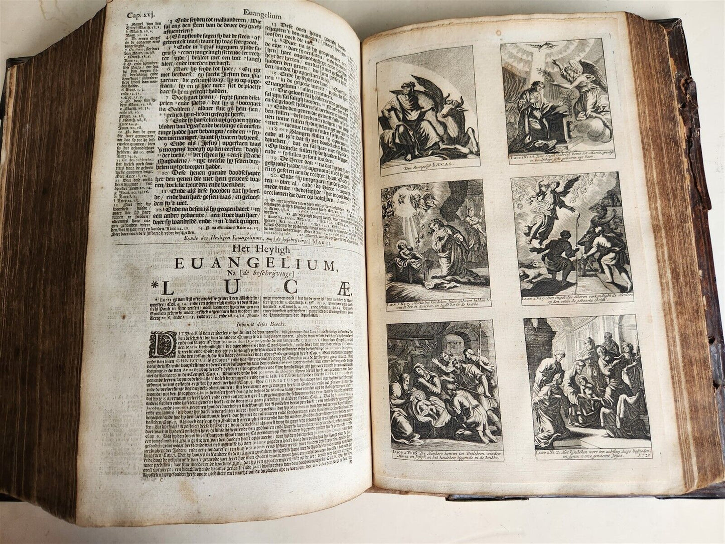 1738 BIBLE DUTCH BIBLIA MASSIVE FOLIO ILLUSTRATED antique