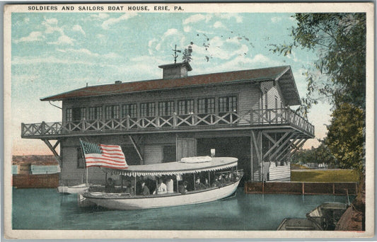 ERIE PA SOLDIERS AND SAILORS BOAT HOUSE ANTIQUE POSTCARD