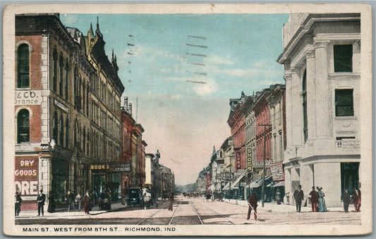RICHMOND IN MAIN STREET WEST ANTIQUE POSTCARD