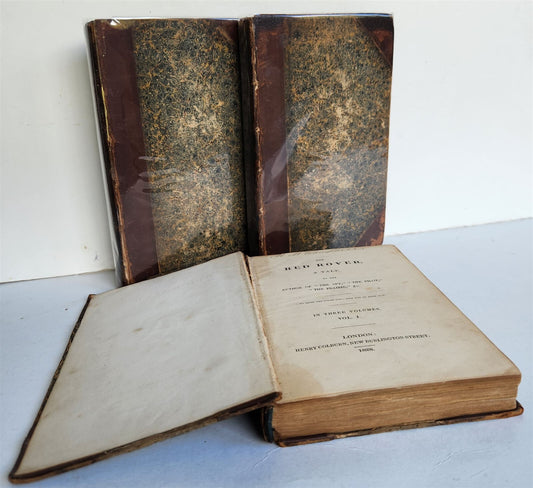 1828 JAMES FENIMORE COOPER ENGLISH EDITION THE RED ROVER A TALE antique 3 vols