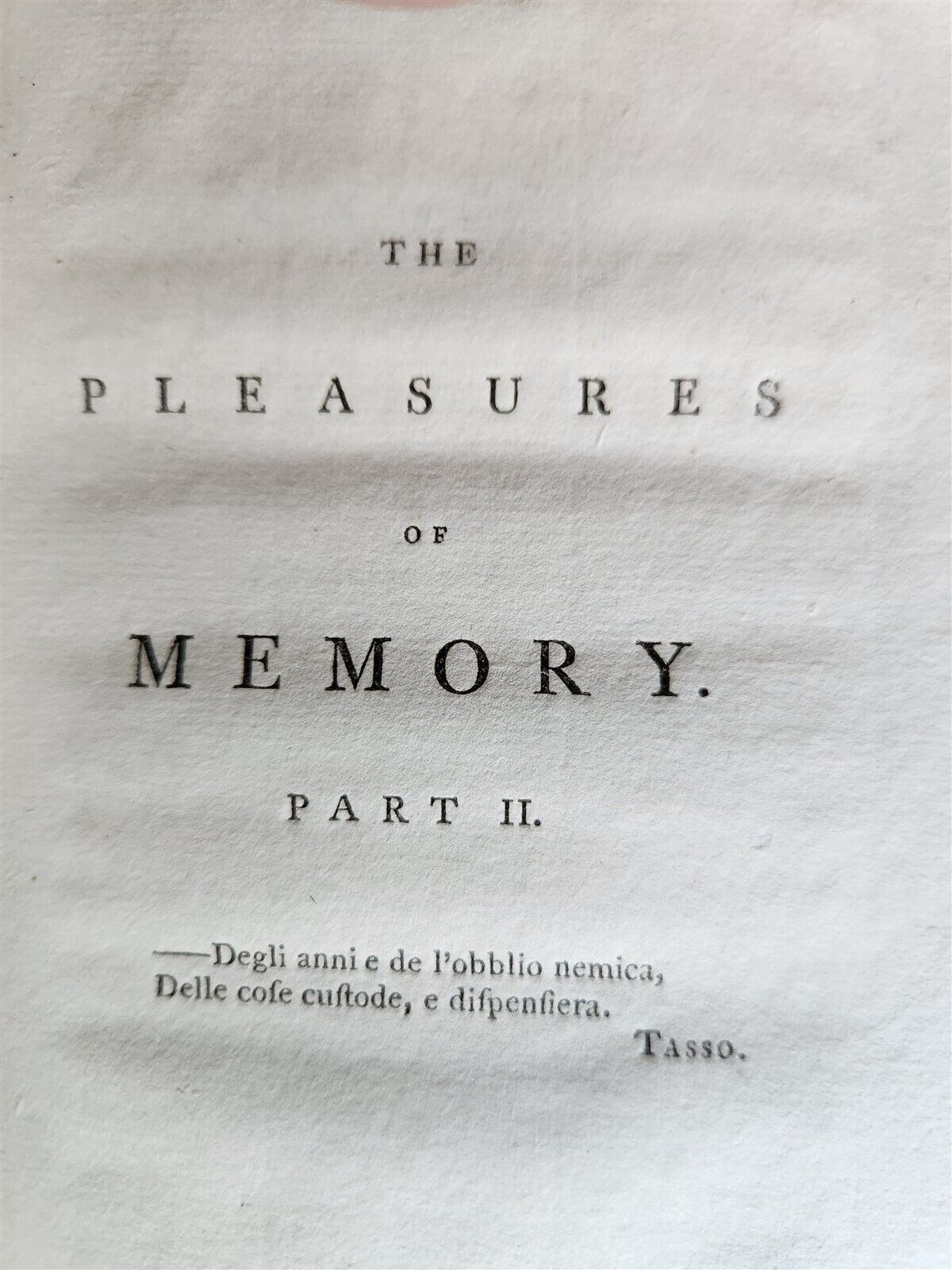 1801 PLEASURES of MEMORY & OTHER POEMS antique AMERICANA poetry ILLUSTRATED