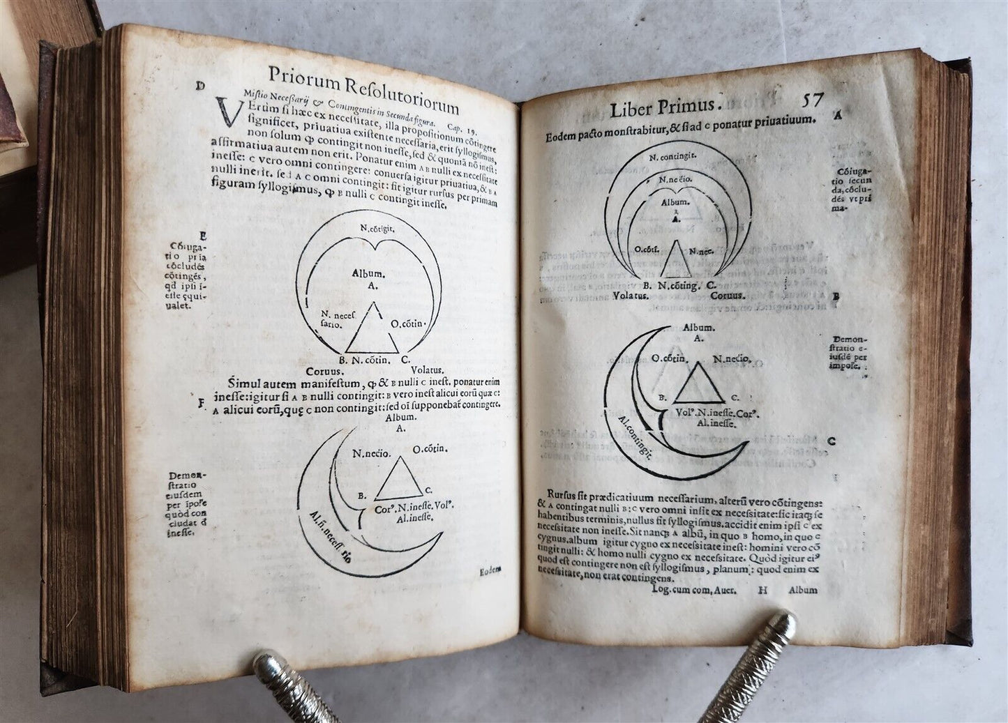 1574 ARISTOTLE 6 VOLS SET ILLUSTRATED antique VELLUM BINDINGS MANUSCRIPT SPINES