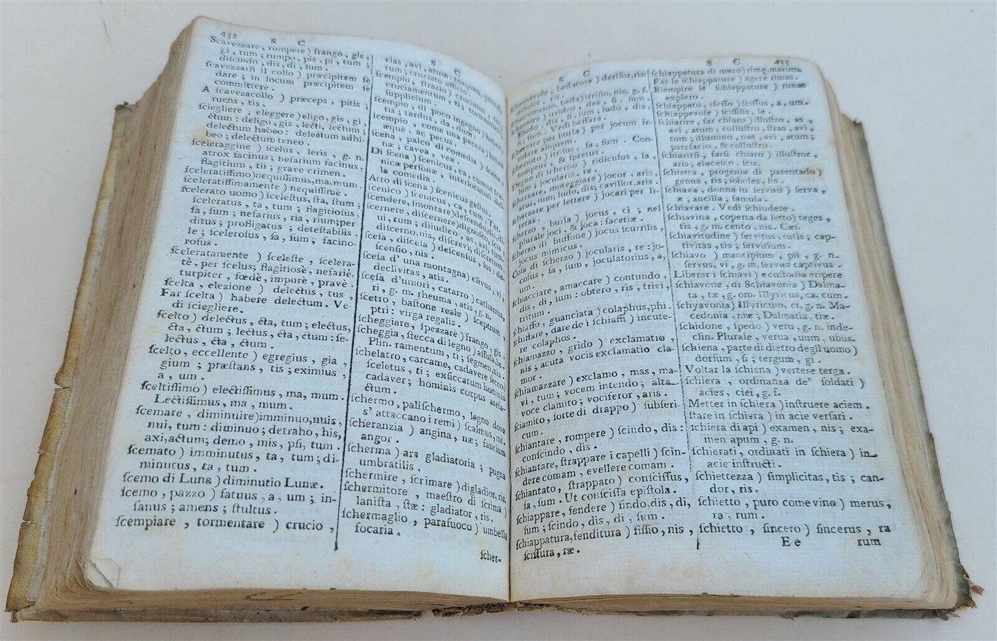 1736 ITALIAN DICTIONARY antique Nuovo Dizionario della lingua volgare, e latina