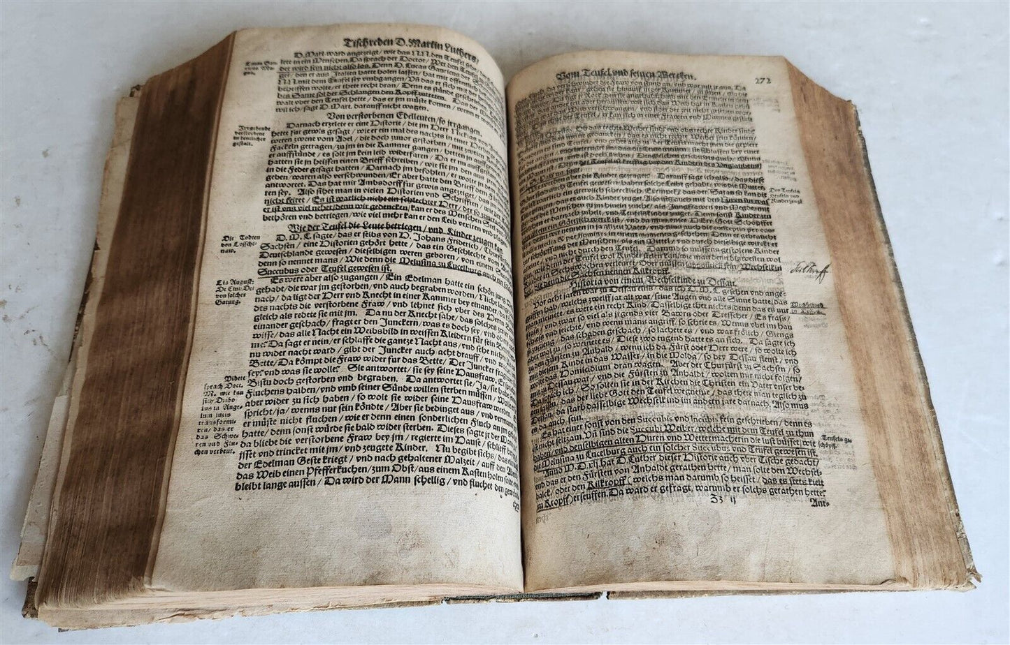 1567 COLLOQVIA by MARTIN LUTHER antique PIGSKIN BOUND FOILIO