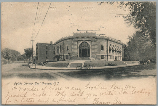 EAST ORANGE NJ PUBLIC LIBRARY ANTIQUE POSTCARD