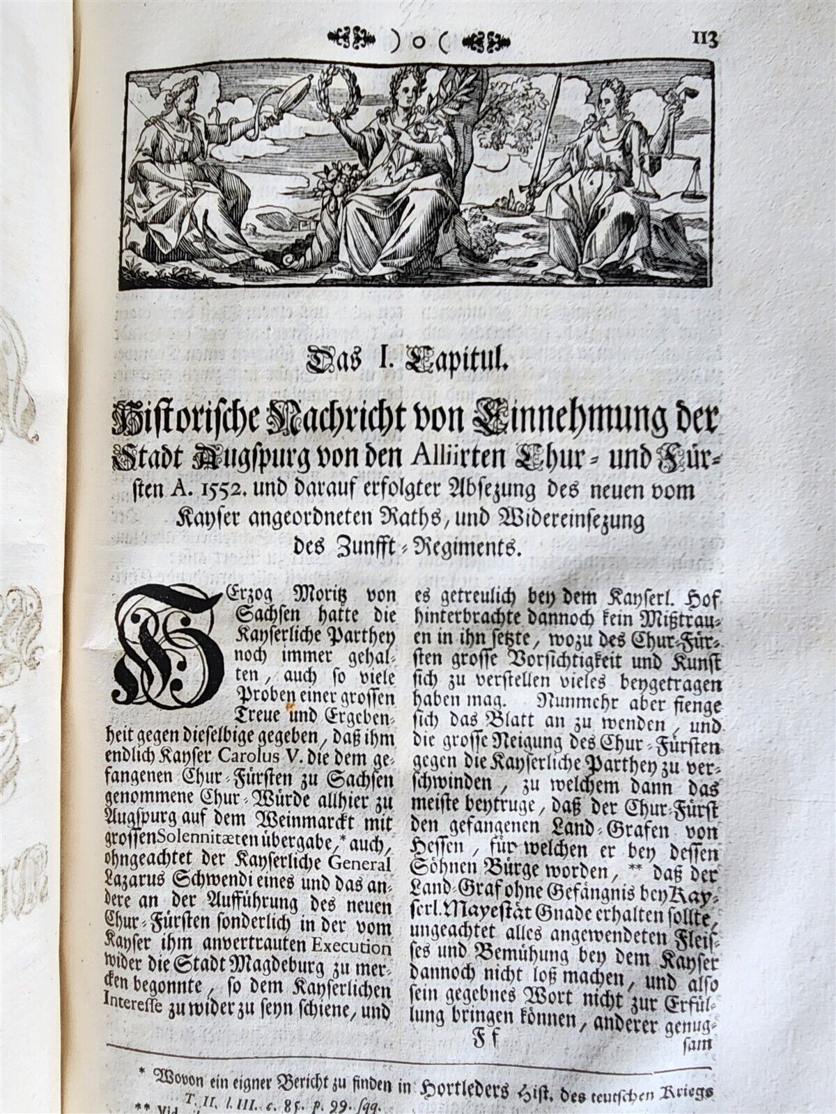 1725 HISTORY of Holy Roman Empire' CITY of AUGSBURG REGIMENT antique ILLUSTRATED