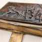 1900s UNUSUAL PHOTO ALBUM w/ DIMENTIONAL DECORATIVE METAL BINDING antique