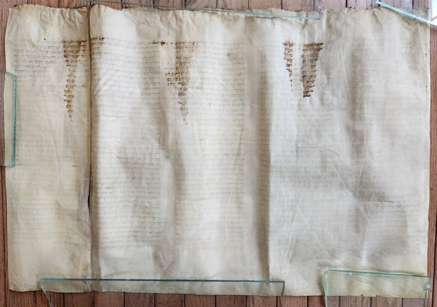 TORAH SCROLL FRAGMENT MANUSCRIPT on VELLUM antique BIBLE EXODUS 2:1 - 6:7