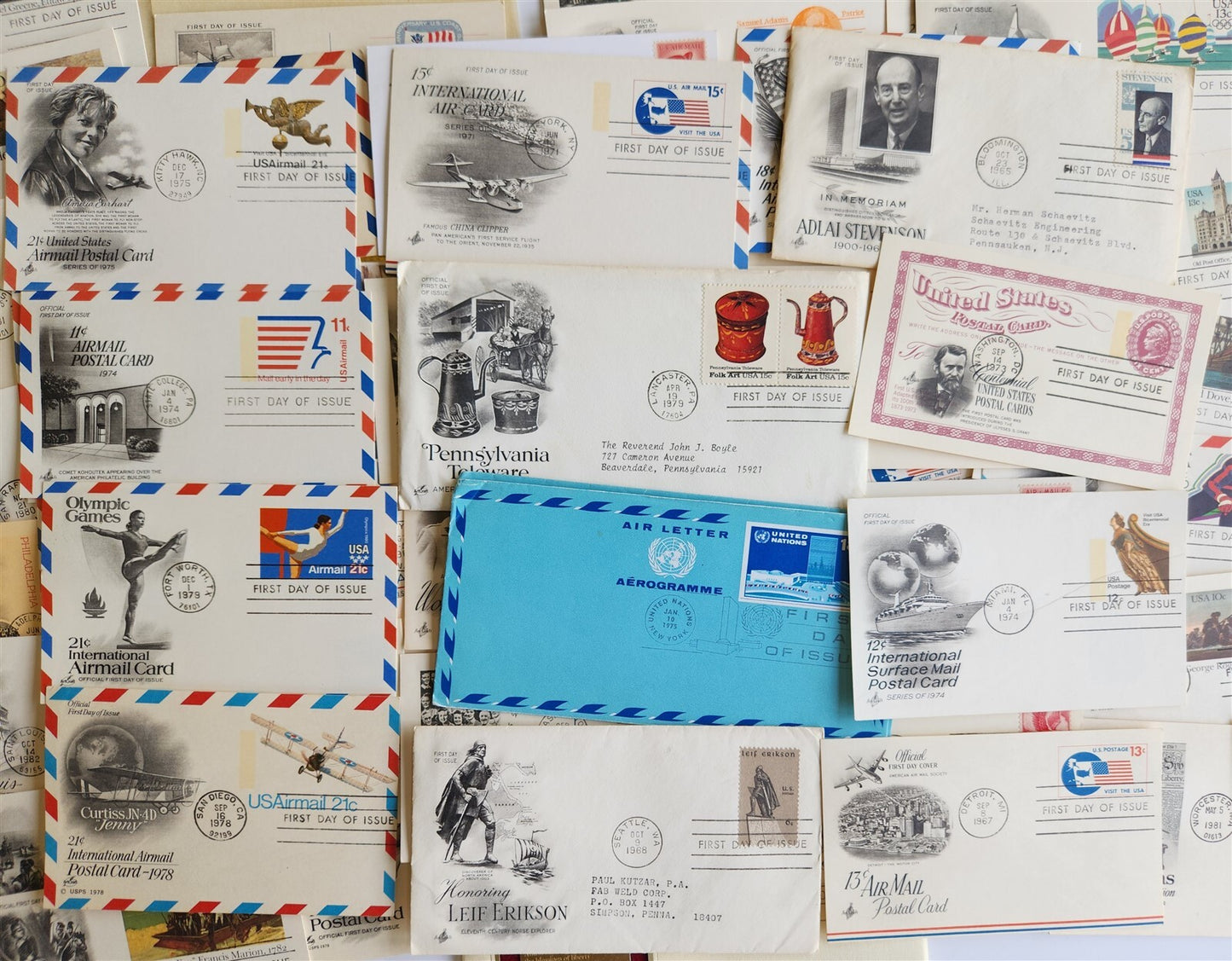 120 POSTCARDS & ENVELOPES FIRST DAY of ISSUE VINTAGE MIXED LOT