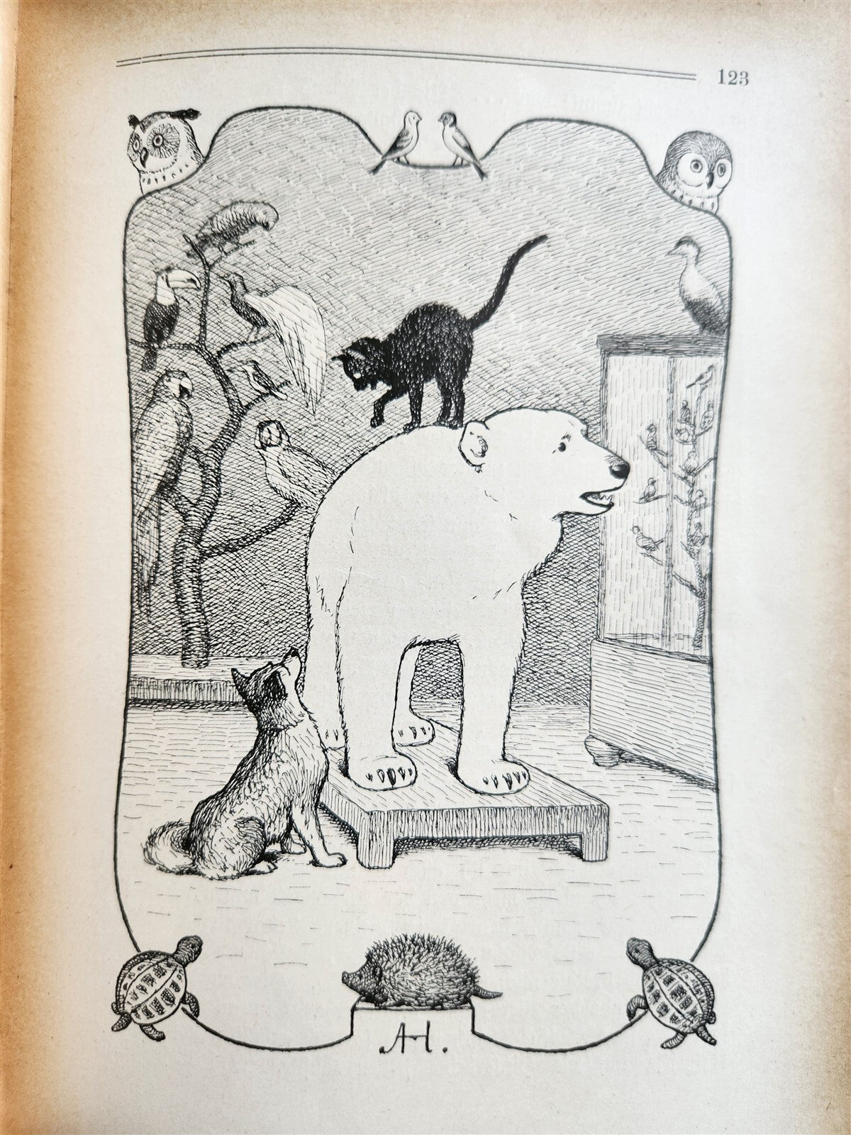 1900s ILLUSTRATED GERMAN CHILDREN BOOK antique FAIRYTALE LAND OF ANIMALS