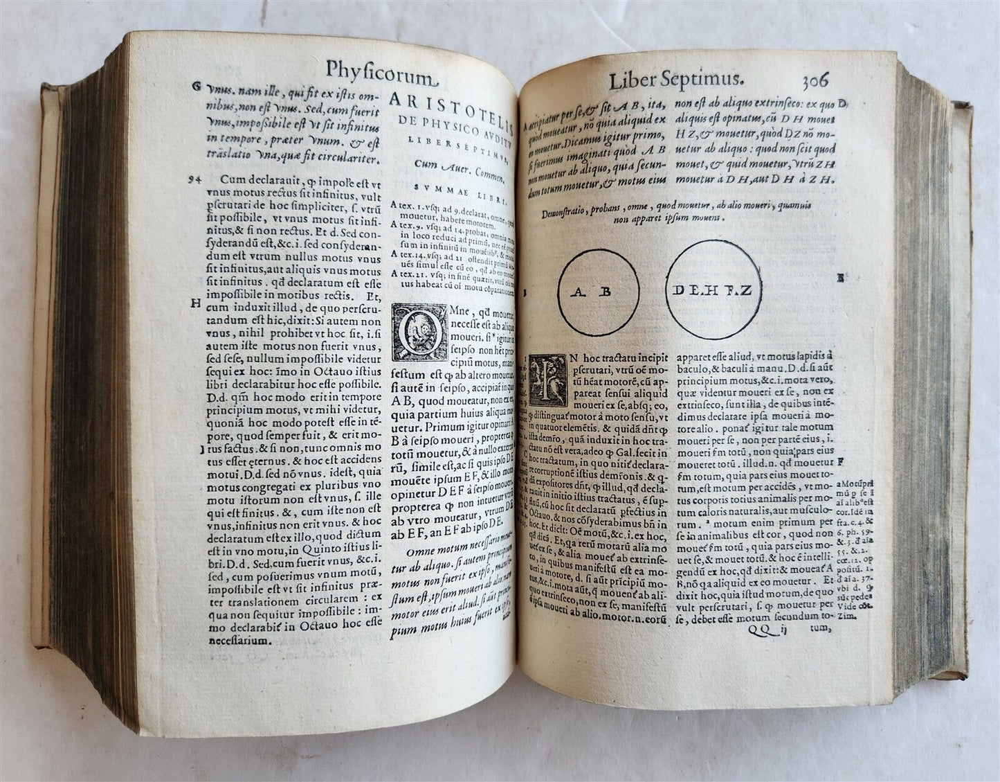1574 ARISTOTLE ILLUSTRATED DE PHYSICO AUDITU COMMENTARY 16 cent. VELLUM antique