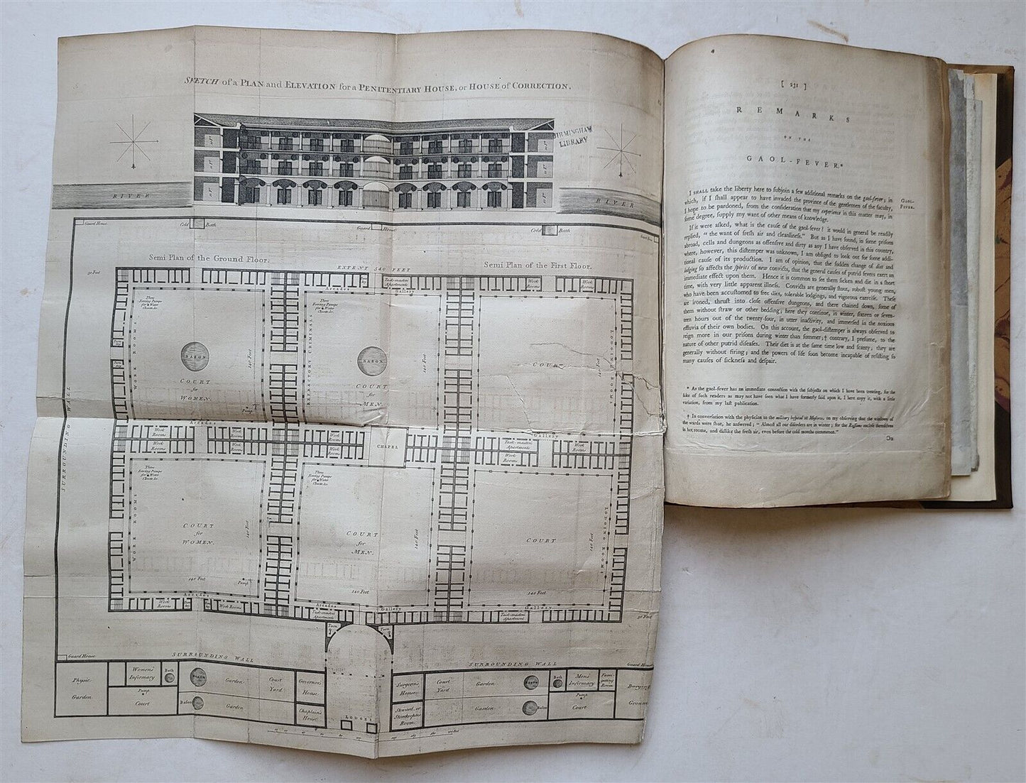 1789 AN ACCOUNT OF PRINCIPAL LAZARETTOS in EUROPE antique