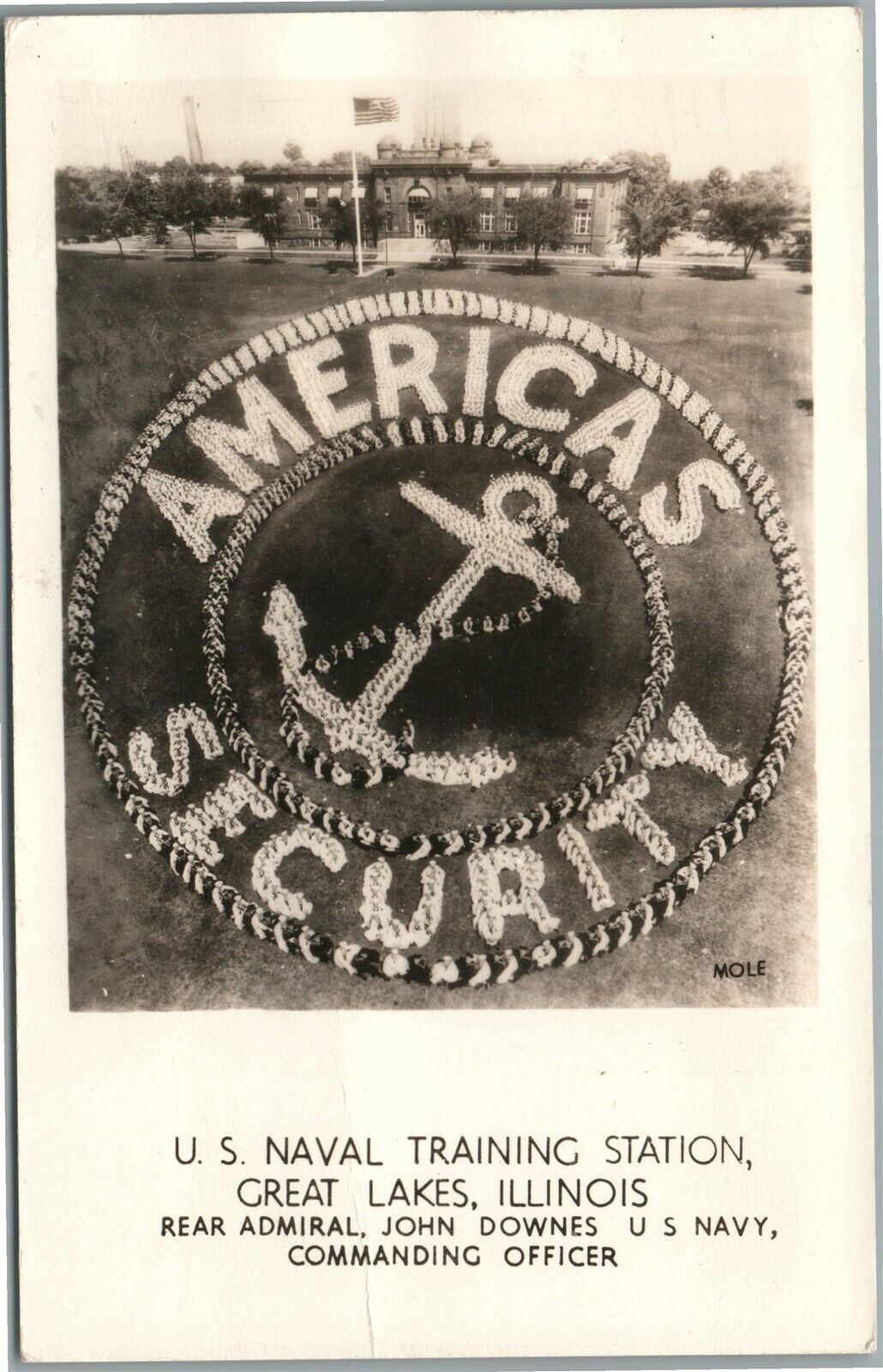 US NAVAL STATION GREAT LAKES IL VINTAGE REAL PHOTO POSTCARD RPPC