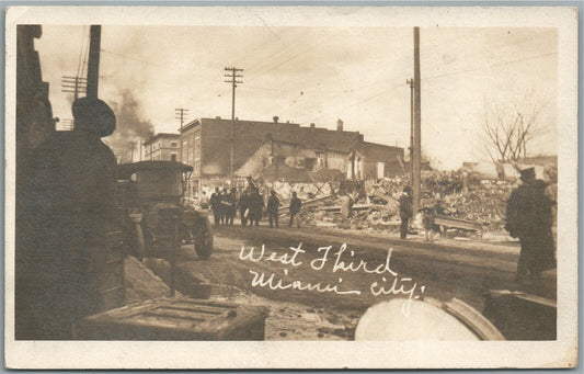 DAYTON OH MIAMI CITY NEIGHBORHOOD ANTIQUE REAL PHOTO POSTCARD RPPC