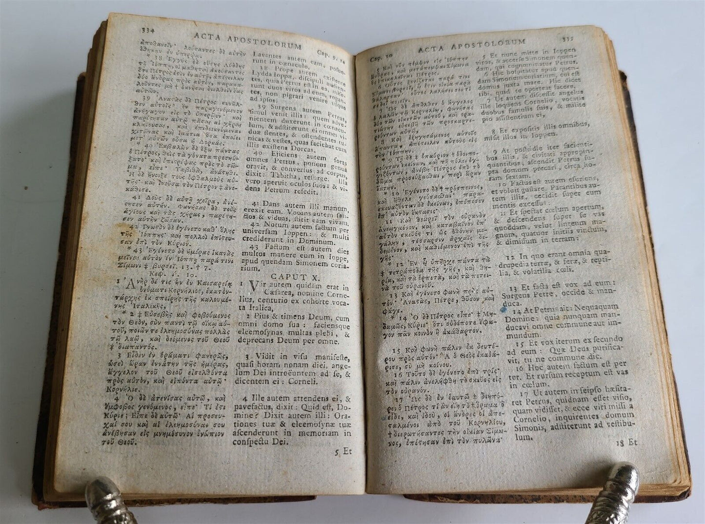 1761 BIBLE in GREEK & LATIN NEW TESTAMENT antique BIBLIA NOVUM TESTAMENTUM w/MAP