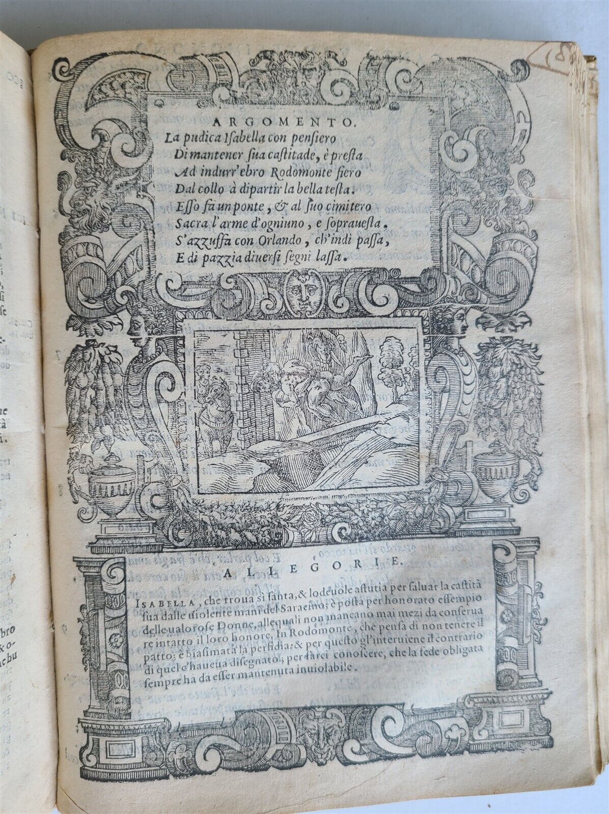 1583 ORLANDO FURIOSO by Ludovico ARIOSTO STRIKINGLY ILLUSTRATED antique vellum