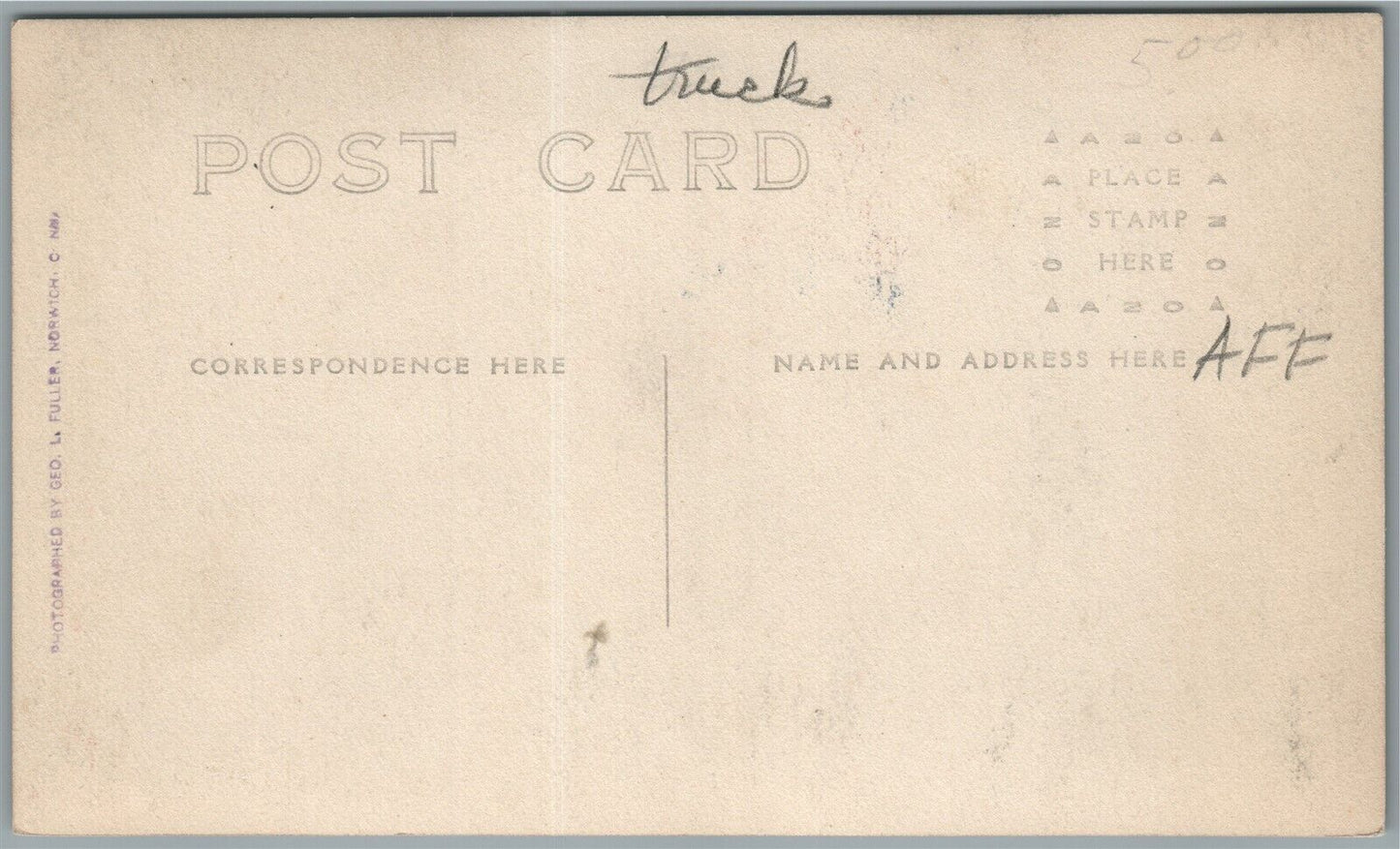 NORWICH CT TRUCK CAR ACCIDENT ANTIQUE REA,L PHOTO POSTCARD RPPC