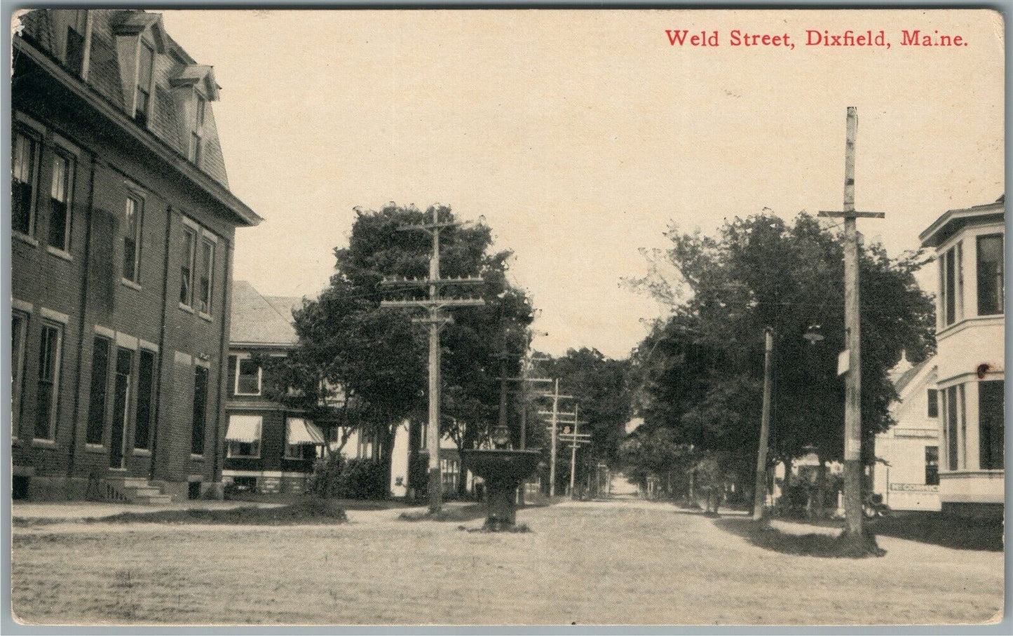 DIXFIELD ME WELD STREET ANTIQUE POSTCARD