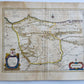 1640 ASTURIAS SPAIN MAP by WILLEM BLAEU antique AUTHENTIC hand colored