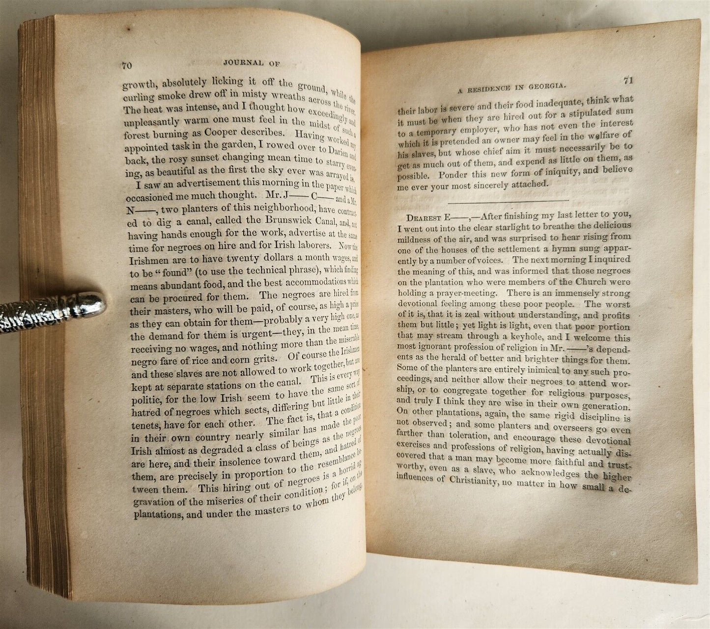 1864 JOURNAL of RESIDENCE on GEORGIAN PLANTATION antique CIVIL WAR ERA F.KEMBLE