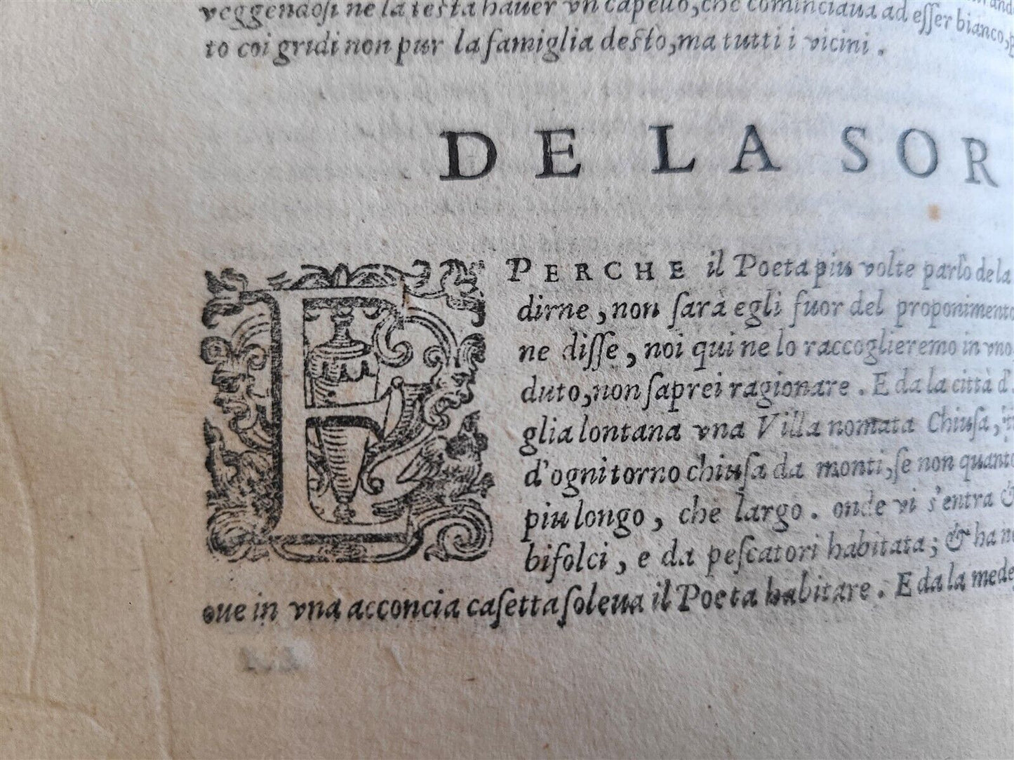 1581 IL PETRARCA COM L'ESPOSITIONE di M. Gio Andrea Gesualdo antique 16th CENT.