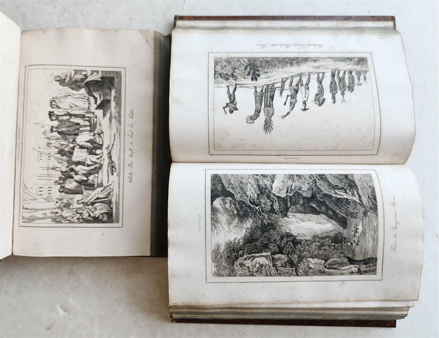 1838 ILLUSTRATED HISTORY of NORTH AMERICA Brazil Columbia & Gyana antique