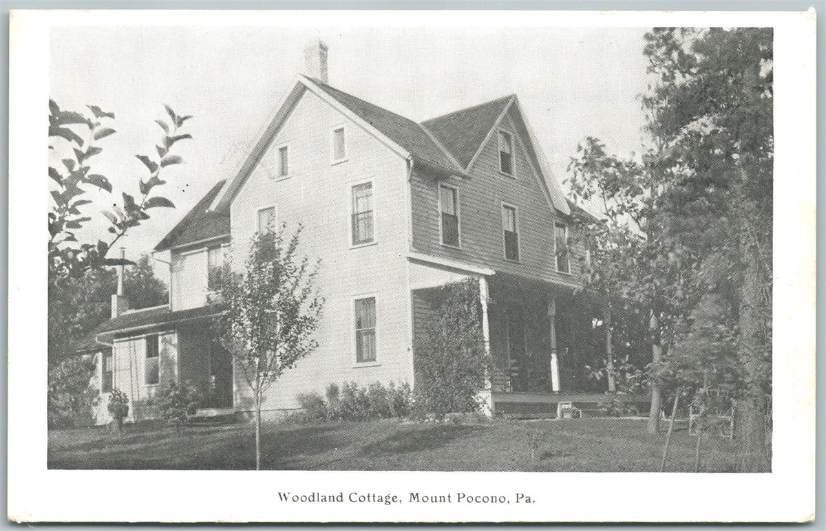 WOODLAND COTTAGE MT.POCONO PA ANTIQUE POSTCARD