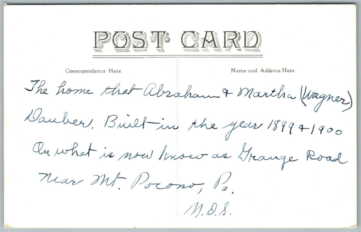 WOODLAND COTTAGE MT.POCONO PA ANTIQUE POSTCARD