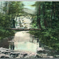 MT.POCONO PA FOOT BRIDGE & FALLS below LAKE MINAUSIN 1909 ANTIQUE POSTCARD