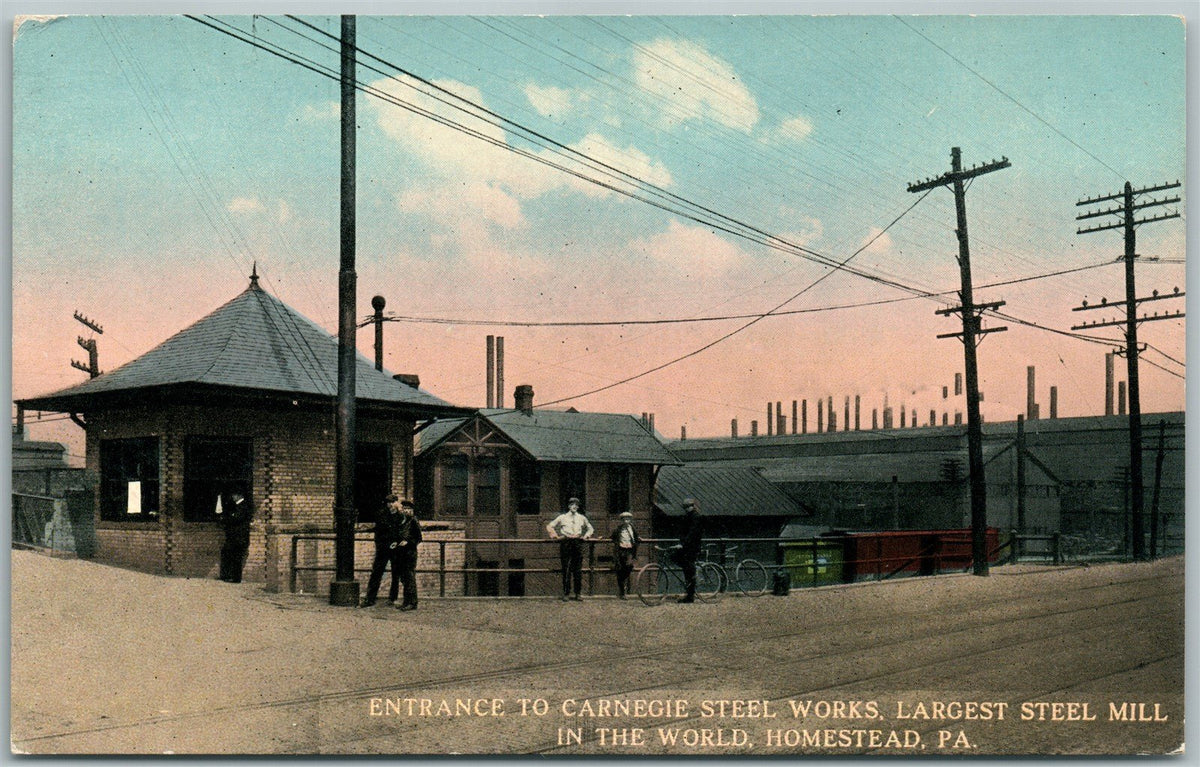 HOMESTEAD PA CARNEGIE STEEL WORKS ANTIQUE POSTCARD