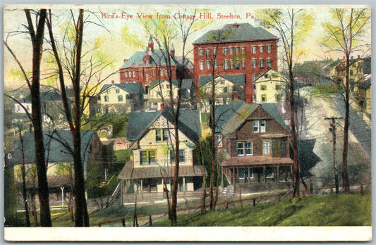 STEELTON PA VIEW FROM COTTAGE HILL ANTIQUE POSTCARD