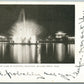 WILLOW CROVE PA AMUSEMENT PARK ELECTRICAL FOUNTAIN 1905 ANTIQUE POSTCARD
