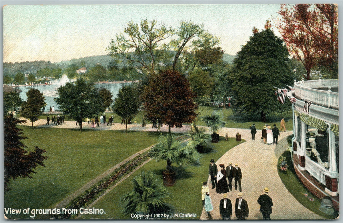 WILLOW CROVE AMUSEMENT PARK PA VIEW GROUNDS FROM CASINO ANTIQUE POSTCARD