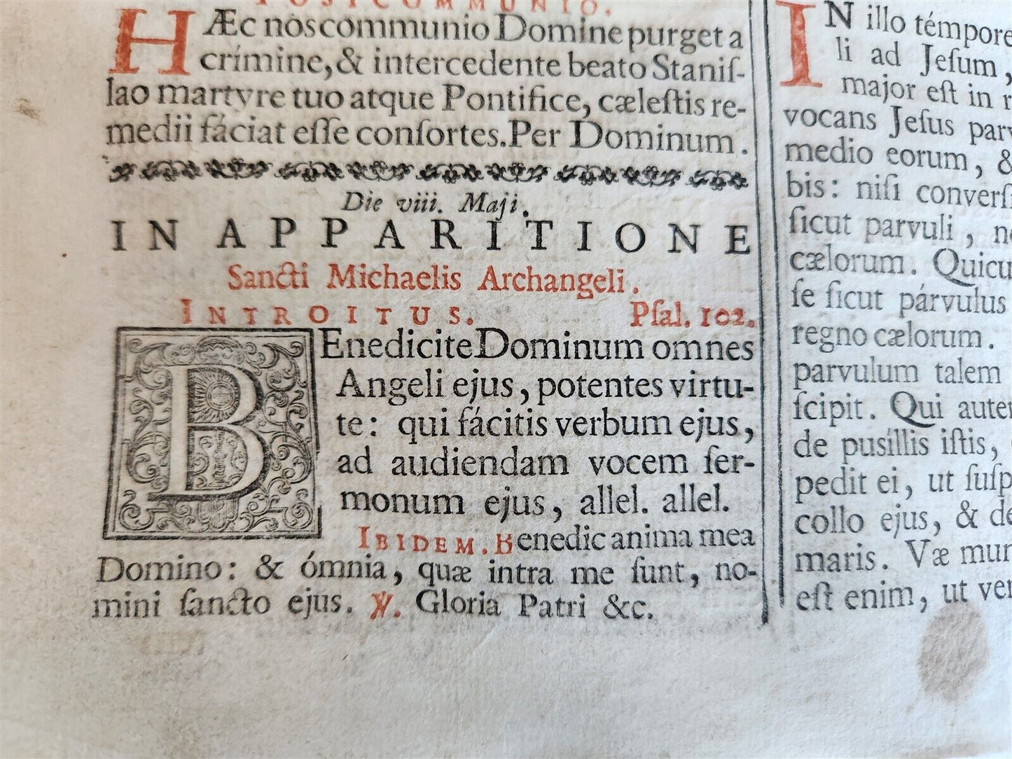 1760 MISSALE ROMANUM antique VELLUM BOUND FOLIO