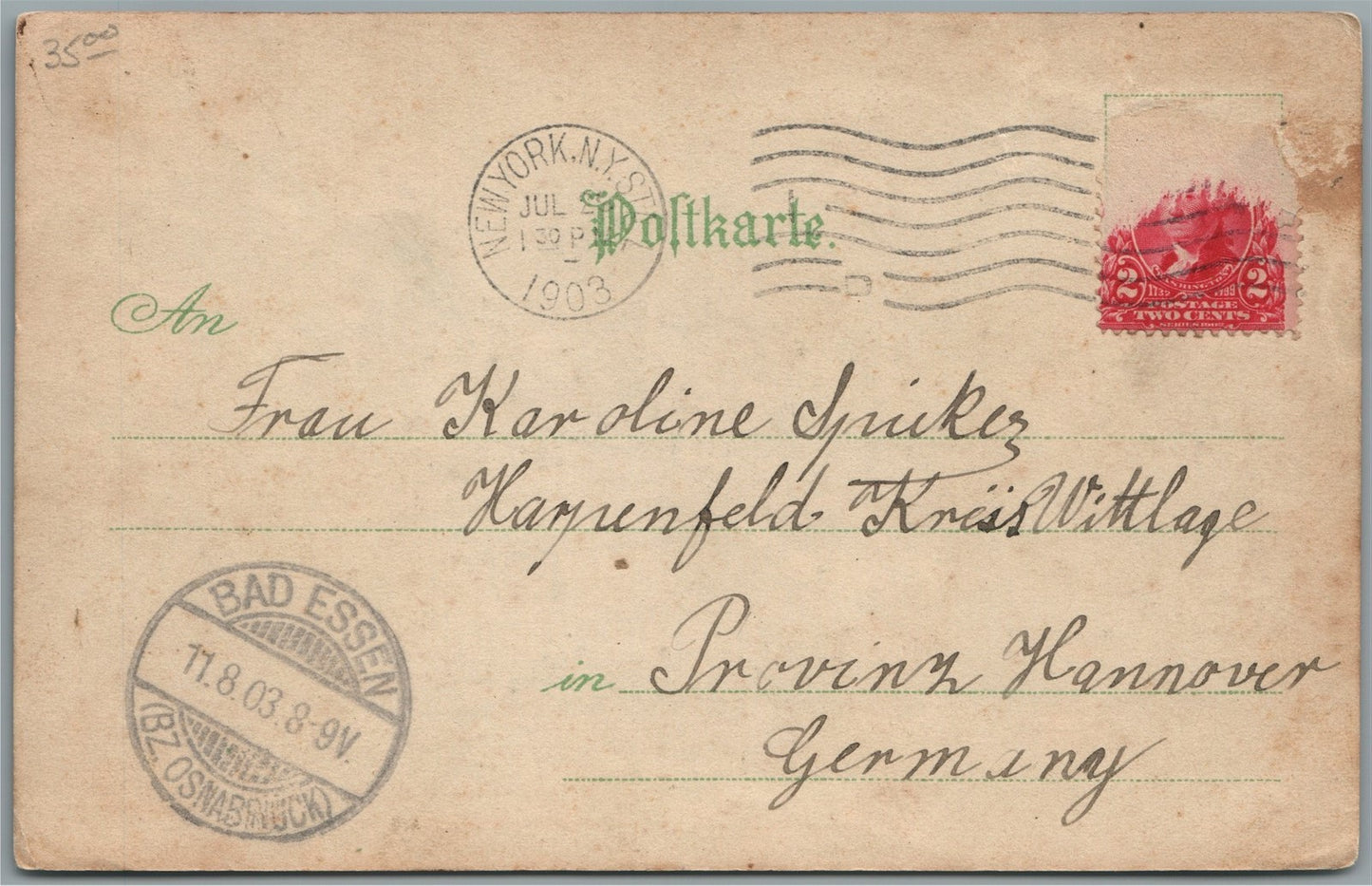 CHRISTMAS WINTER & SUMMER printed in Germany ANTIQUE POSTCARD