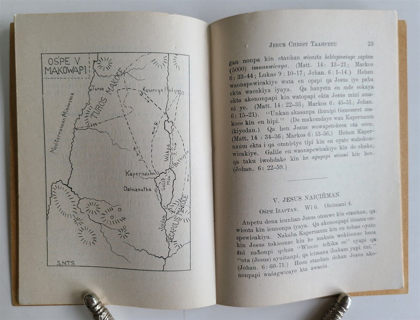 1909 DAKOTA INDIAN LANGUAGE LIFE OF CHRIST antique AMERICANA ILLUSTRATED w/ MAPS