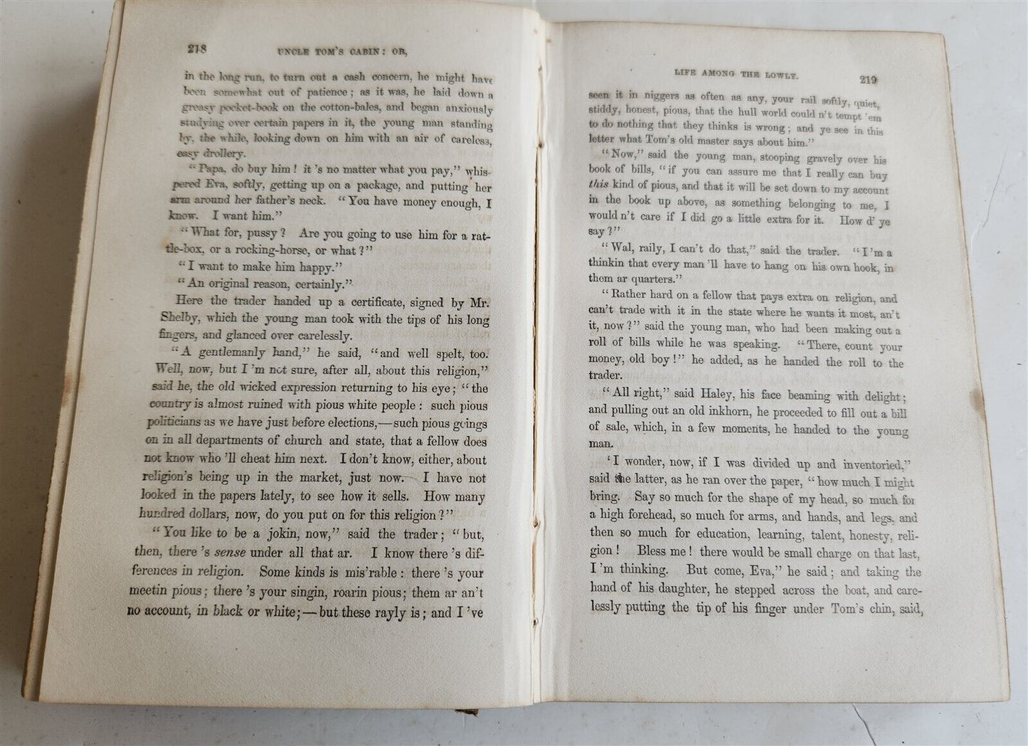 1864 UNCLE TOM'S CABIN by HARRIET BEECHER STOWE antique AMERICANA Civil War Era