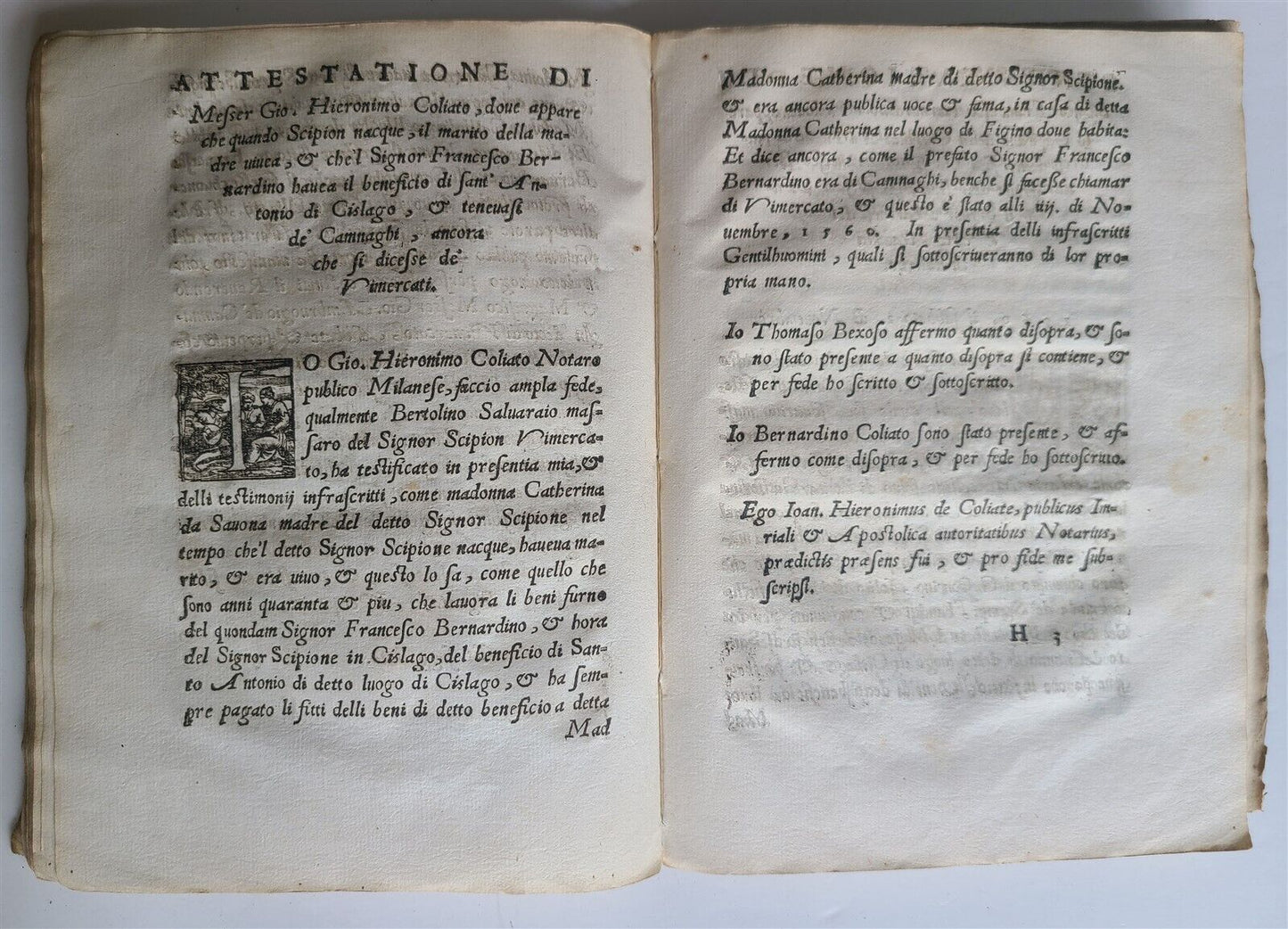 1561 DUELING MANIFESTO DELL ILL. SIGNOR LODOVICO BIRAGO antique 16th CENTURY