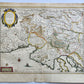 1640 SLOVENIA CROATIA MAP by WILLEM BLAEU antique AUTHENTIC