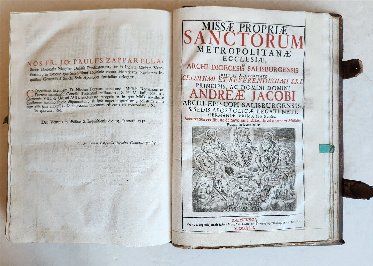 1757 MISSALE ROMANUM antique FOLIO