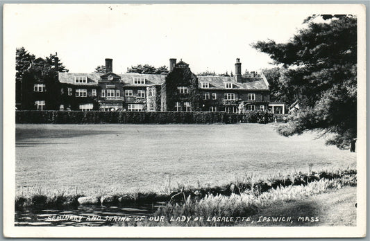 IPSWICH MA SEMINARY VINTAGE REAL PHOTO POSTCARD RPPC
