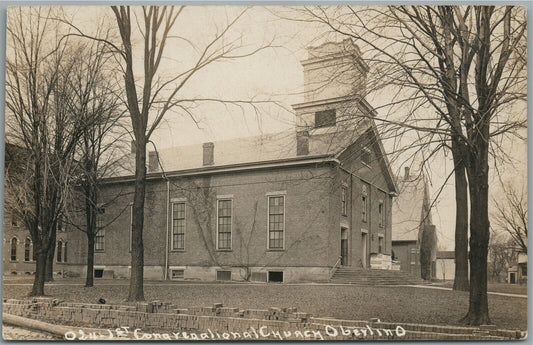 OBERLIN OH 1st CONGREGATIONAL CHURCH ANTIQUE REAL PHOTO POSTCARD RPPC