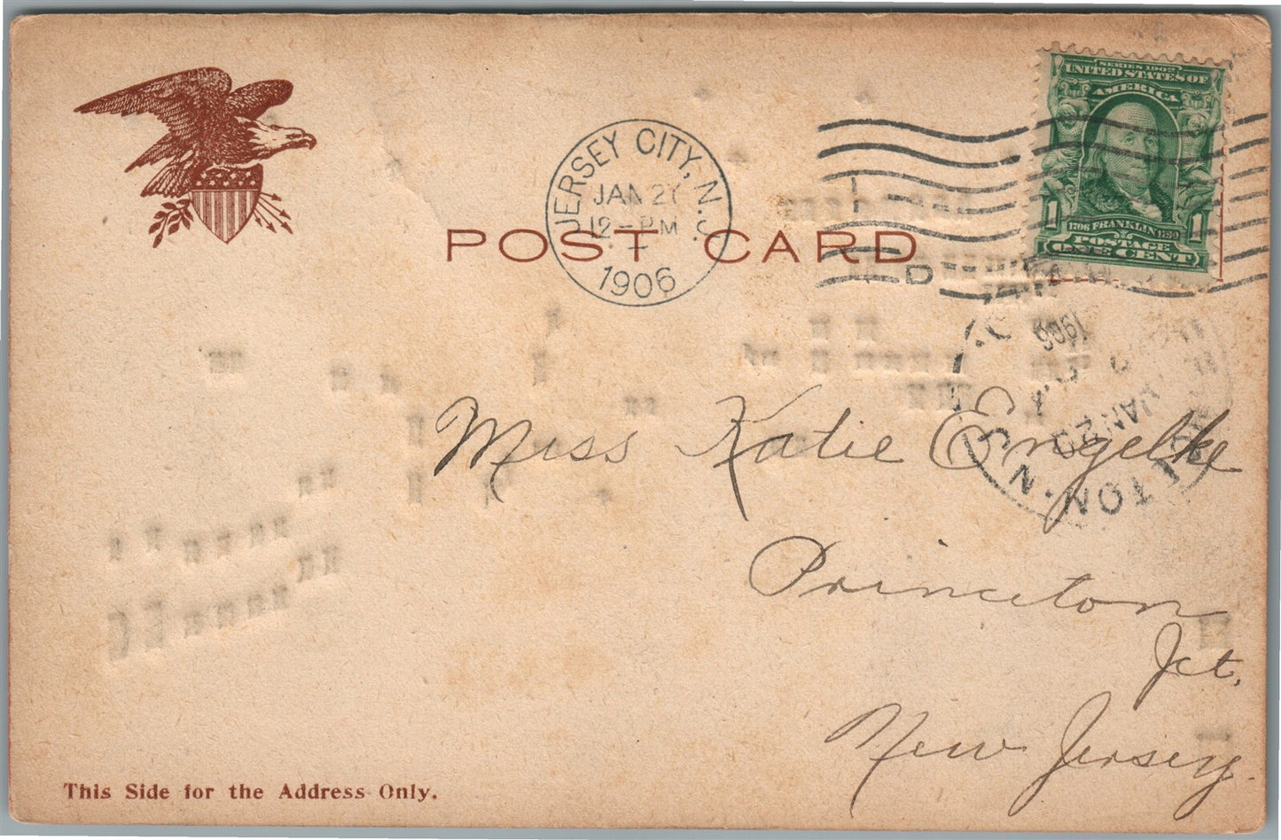 NEW YORK NY COOPER SQUARE HOLD TO LIGHT ANTIQUE POSTCARD