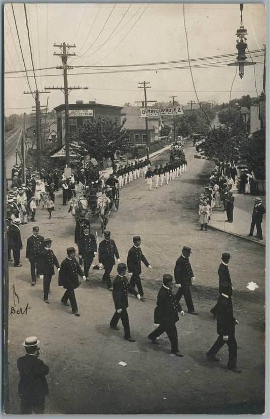 HACKENSACK NJ 4th OF JULY PARADE ANTIQUE REAL PHOTO POSTCARD RPPC