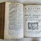 1716 COMMENTARIA in PROVERBIA SALOMONIS PIGSKIN BOUND FOLIO w/ CLASPS antique