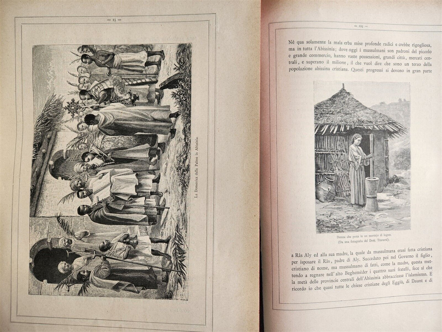 1885 TRAVELS in ETHIOPIA AFRICA in ITALIAN 6 FOLIO VOLUMES antique ILLUSTRATED
