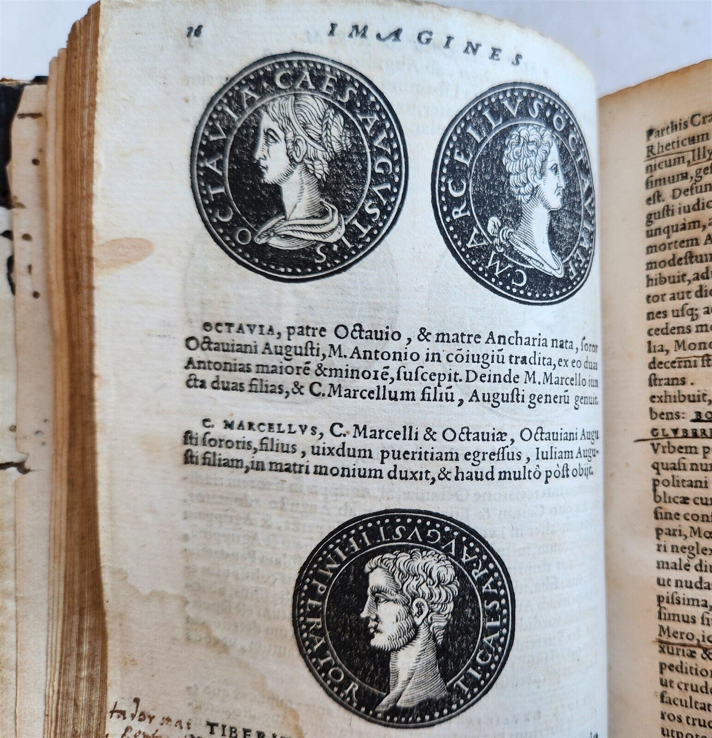 1557 NUMISMATICS antique ILLUSTRATED w/ 400 WOODCUTS Roman & German coins