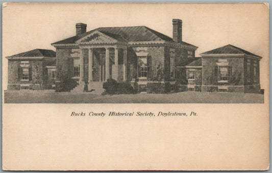 DOYLESTOWN PA BUCKS COUNTY HISTORICAL SOCIETY UNDIVIDED ANTIQUE POSTCARD