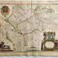 1640 MAP LE GOUVERNMENT de L'ISLE DE FRANCE BLAEU antique AUTHENTIC hand colored