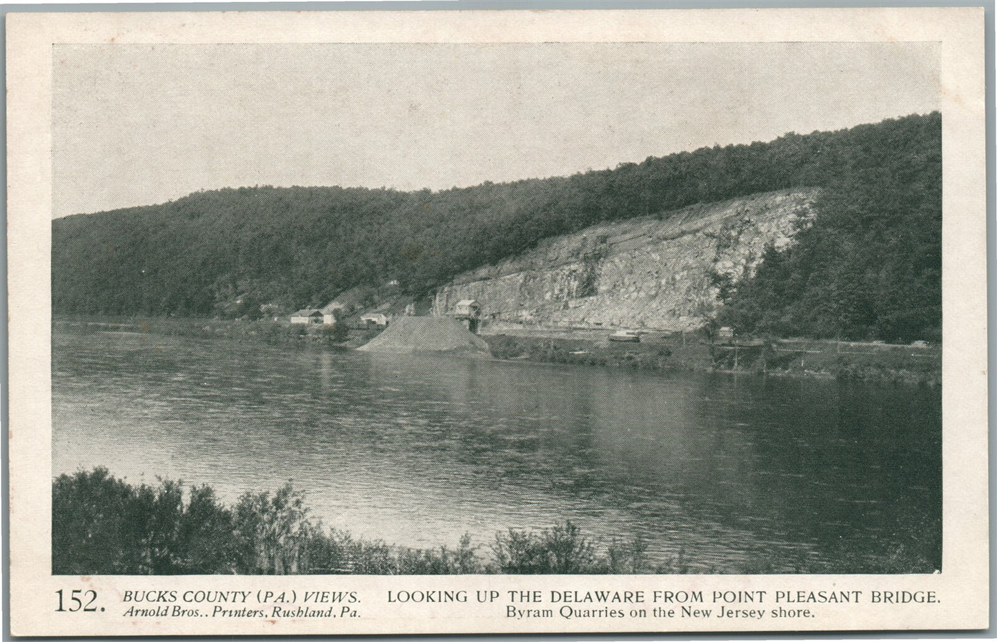 BUCKS CO. PA ARNOLD BROS. DELAWARE FROM PLEASANT BRIDGE ANTIQUE POSTCARD #152